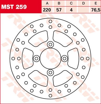 TRW Lucas Bremsscheibe hinten MST 259 mit ABE passend für MBK XQ 125 Thunder Bj. 01-