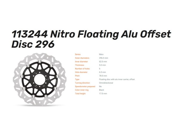 Moto-Master Bremsscheibe Nitro floating vorn passend für Honda - 113244