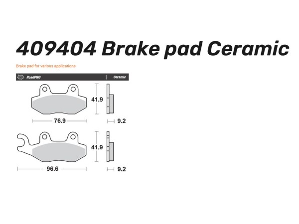 Moto-Master Bremsbelag Organisch vorn passend für Honda Keeway Kreidler Royal Enfield - 409404
