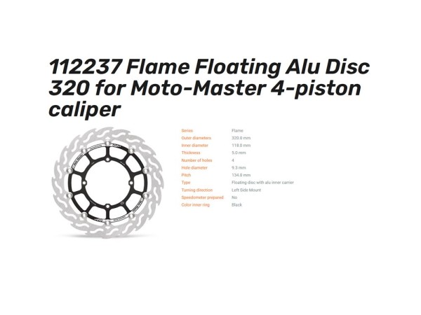 Moto-Master Bremsscheibe vorn Supermoto Flame Floating Racing passend für Suzuki RM-Z - 112237