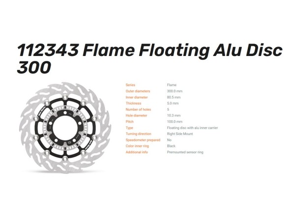 Moto-Master Bremsscheibe Flame Floating vorn passend für Kawasaki Vulcan 650 (Bj.15-) - 112343