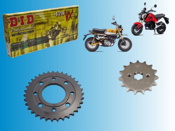 DID Kettensatz passend für Honda MSX 125 Grom ABS JC92 (Bj.21-) DID428VX Kette Umbau 428