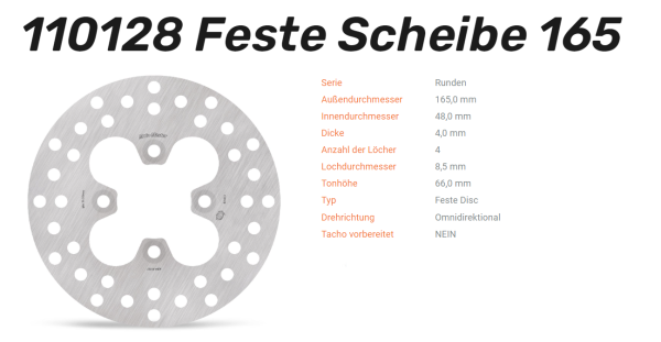 Moto-Master Bremsscheibe Round Disc-Serie vorne passend für Bombardier / Can Am - 110128
