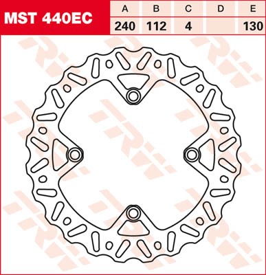 TRW Lucas Bremsscheibe hinten MST 440 EC mit ABE passend für Husqvarna TE 449 Bj. 11-