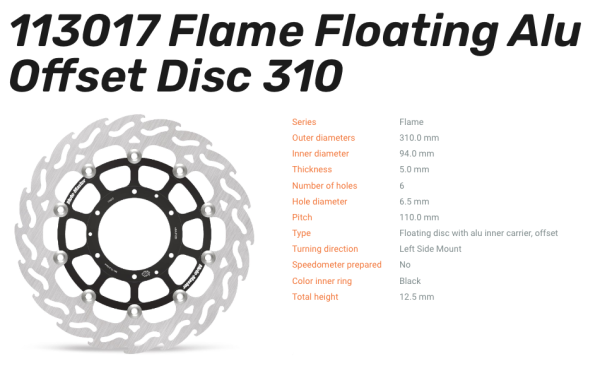 Moto-Master Bremsscheibe Floating-Alu Offset Halo-Serie passend für Honda - 113017