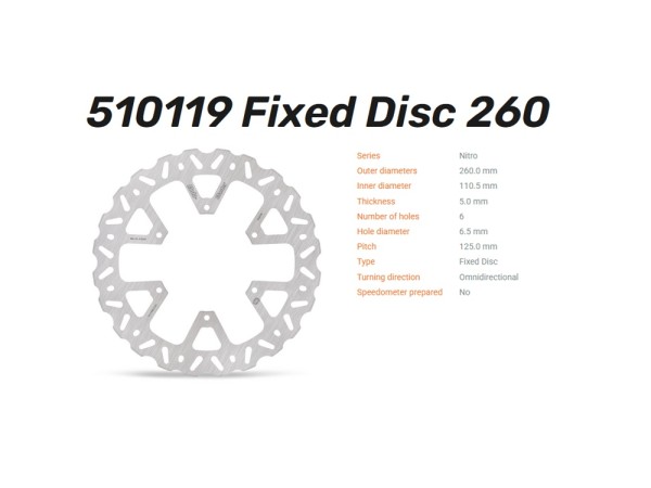 Moto-Master Bremsscheibe Nitro hinten passend für KTM Adventure 790 890 / Husqvarna Norden 901 - 510