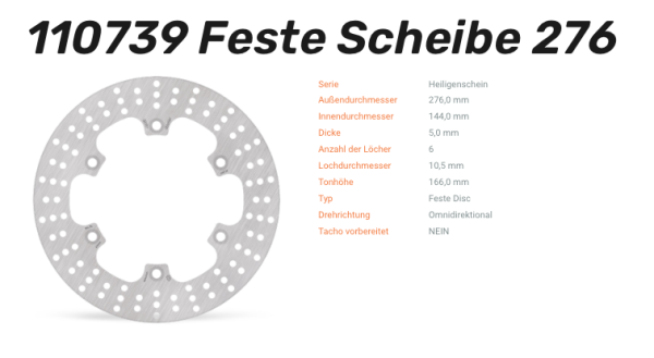 Moto-Master Bremsscheibe Halo-Serie passend für Honda - 110739