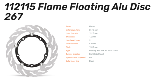 Moto-Master Bremsscheibe Flame Floating Alu-Disc vorne passend für Yamaha - 112115