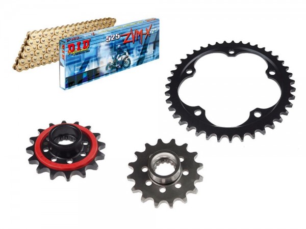DID Kettensatz passend für MV Agusta Brutale 800 / RR / RC / ABS (Bj.13-) DID525VX3 / DID525ZVM-X2 K