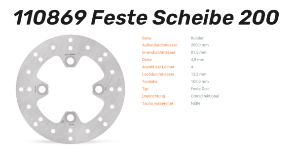 Moto-Master Bremsscheibe Round Disc-Serie vorne passend für Kawasaki - 110869