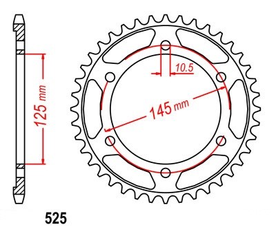 Kettenrad Stahl 42 bis 48 Zähne (525) Yamaha TDM 850