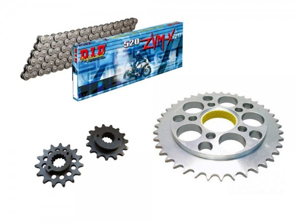 DID Kettensatz Stahl passend für Ducati 748 Biposto /S /SPS Sport /Strada ab Bj 95 mit DID520ZVM-X K