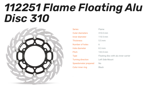 Moto-Master Bremsscheibe Floating-Alu Flame-Racing-Serie passend für Suzuki - 112251