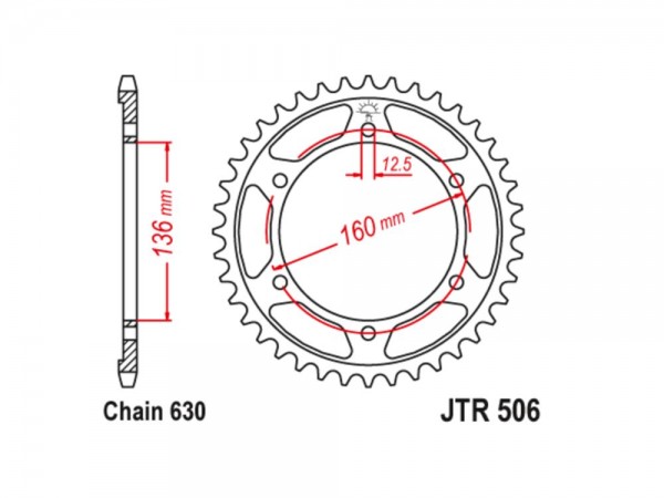 Kettenrad Stahl 40 Zähne - (630) Umbau passend für Kawasaki GPZ 1000 RX