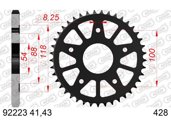 Kettenrad Stahl 41 43 Zähne (428) passend für Gogoro Electric