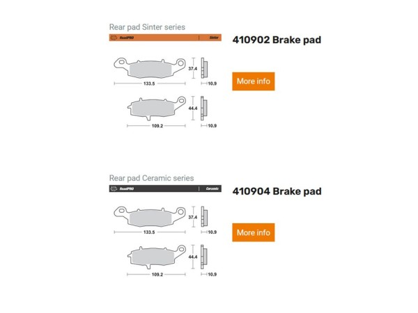 Moto-Master Bremsbelag organisch / Sinter hinten - 410902 410904