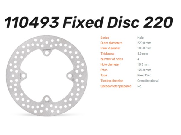 Moto-Master Bremsscheibe Halo hinten passend für Honda CBR 1000 RR Fireblade / SP - 110493