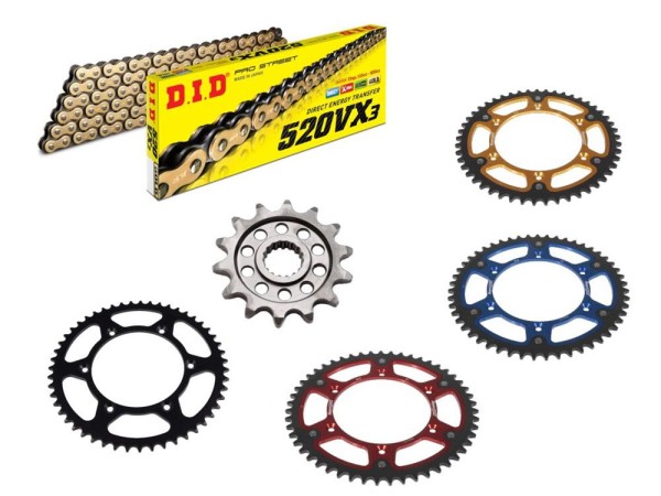 DID Kettensatz passend für Sherco SEF-F Factory 250 ab Bj. 25 mit DID520 diverse Kette