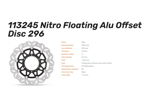 Moto-Master Bremsscheibe Nitro Floating passend für Honda CBF 600 / CBF 1000 vorn 113245