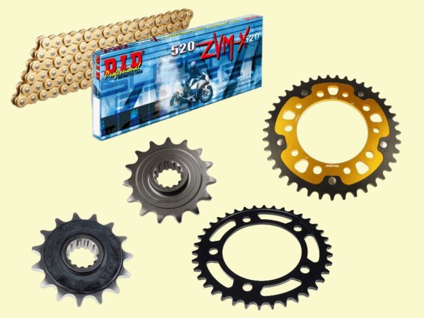 DID Kettensatz passend für Honda CB 500 F / R / X ABS (13-) DID520ZVM-X Kette Stahl Stealth