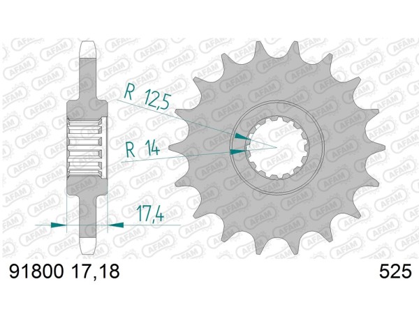 Ritzel 17 18 Zähne (525) passend für Voxan