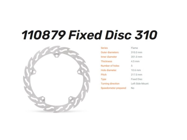 Moto-Master Bremsscheibe Flame vorn passend für Triumph Trident 660 / Tiger Sport 660 - 110879 11088