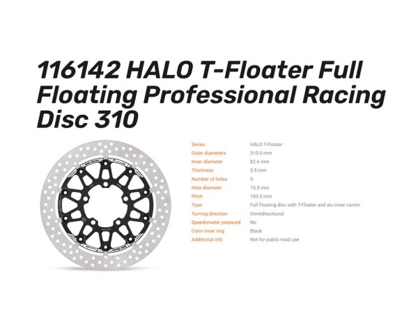 Moto-Master Bremsscheibe Floating 5.5 Halo passend für Triumph Daytona 660 / Street Triple 765 - 116