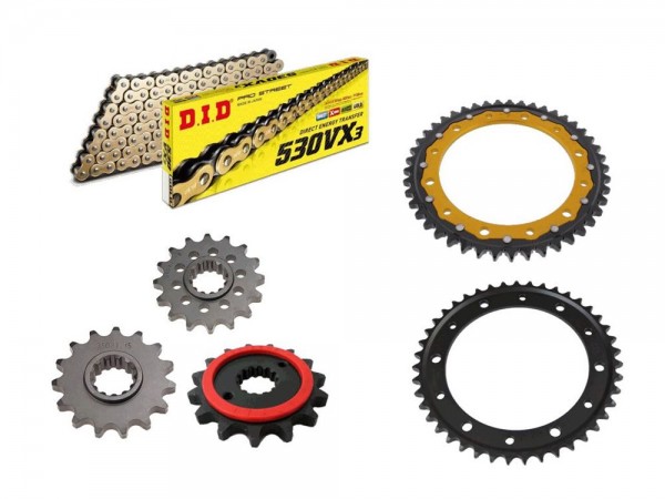 DID Kettensatz Stahl passend für Honda VFR750F RC36 (Bj.90-98) DID530VX3 Kette