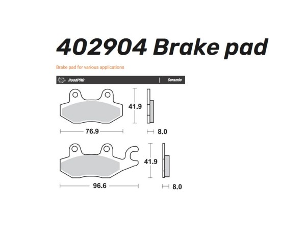 Moto-Master Bremsbelag organisch / Sinter hinten - 402904 402902