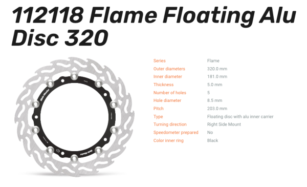 Moto-Master Bremsscheibe Flame Floating Alu-Disc vorne passend für BMW / Husqvarna - 112118