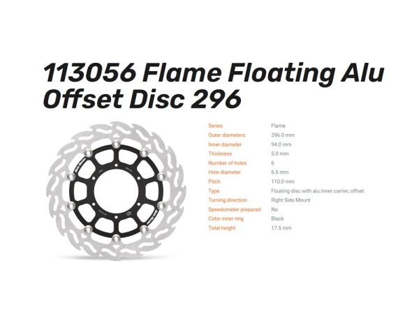 Moto-Master Bremsscheibe Flame Floating passend für Honda CBF 600 / CBF 1000 vorn rechts 113056