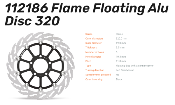 Moto-Master Bremsscheibe Floating-Alu Flame-Racing-Serie passend für Suzuki - 112186
