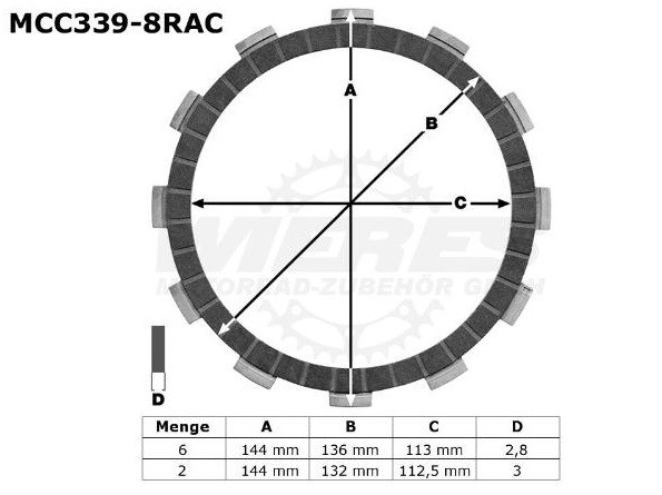 TRW Lucas Racing Kupplungslamellen Kawasaki ZX6R Ninja Suzuki MCC339-8RAC