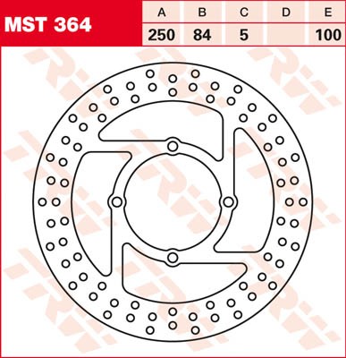 TRW Lucas Bremsscheibe hinten MST 364 mit ABE passend für Suzuki GS 500 E Bj. 89-00