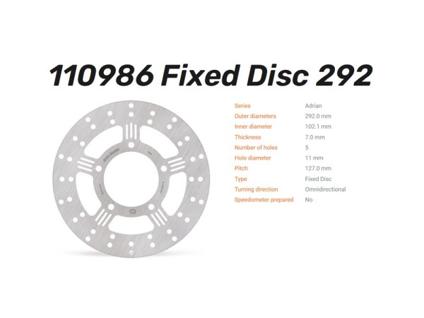 Moto-Master Bremsscheibe Adrian hinten passend für Harley Davidson - 110986