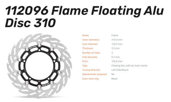 Moto-Master Bremsscheibe Floating-Alu Flame-Racing-Serie passend für Yamaha - 112096