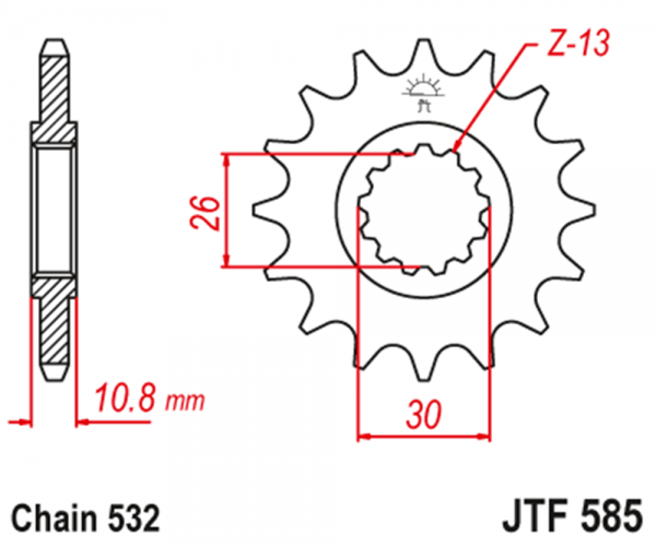 Kettenritzel 17 Zähne - (532) Originalteilung passend für Yamaha XJR 1200 / SP 4PU 4RB
