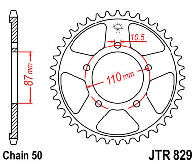 Kettenrad Alu 44 45 46 47 Zähne (530)