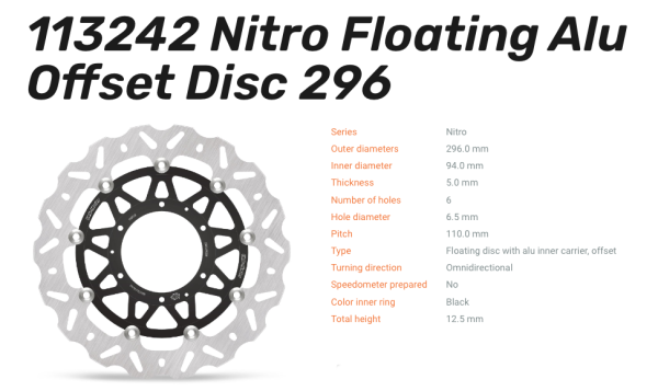 Moto-Master Bremsscheibe Nitro Floating Alu-Disc Offset vorne passend für Honda - 113242