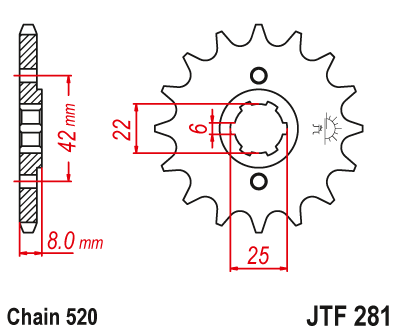Kettenritzel 13 14 15 16 Zähne (520) passend für Honda XL600 XR500 CB250 XL400 XR250