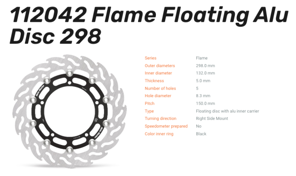 Moto-Master Bremsscheibe Flame Floating Alu-Disc vorne passend für Yamaha - 112042
