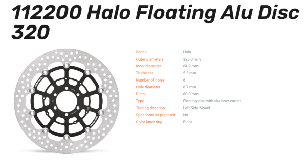Moto-Master Bremsscheibe Floating-Alu Halo-Racing-Serie passend für BMW - 112200