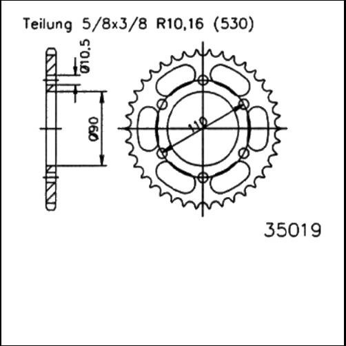 Kettenrad Stahl 31 32 33 34 Zähne - (530) Yamaha XS500 / XS650