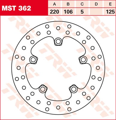 TRW Lucas Bremsscheibe hinten MST 362 mit ABE passend für Yamaha YZF 600 R6 Bj. 07-