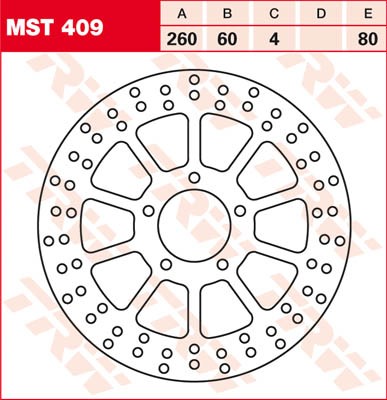 TRW Lucas Bremsscheibe vorn MST 409 mit ABE passend für Aprilia 500 Atlantic, Sprint Bj. 02-08