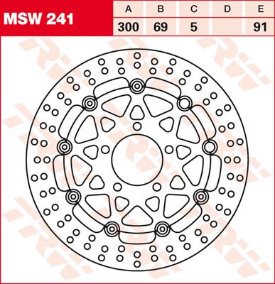 TRW Lucas Bremsscheibe schwimmend vorn MSW 241 mit ABE passend für Suzuki GSXR 600 R Bj. 04-05