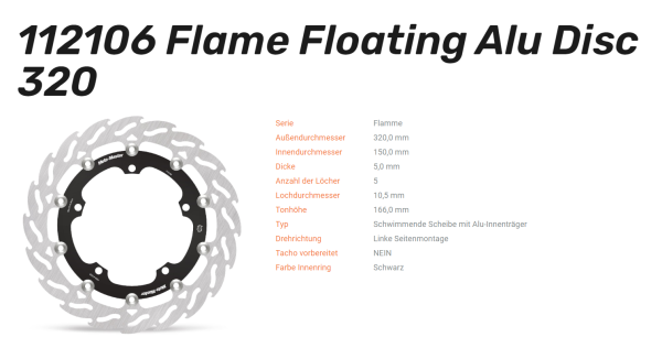 Moto-Master Bremsscheibe Floating-Alu Offset Halo-Serie passend für Triumph - 112106