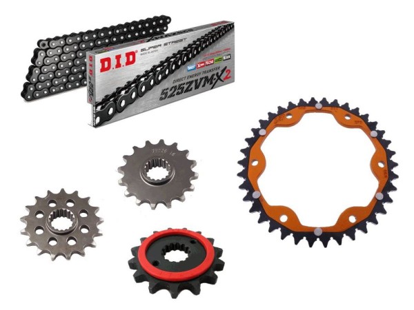 DID Kettensatz Dual passend für KTM Super Duke 1290 R / RR GT / Brabus ABS DID525ZVM-X2 Kette