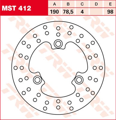 TRW Lucas Bremsscheibe hinten MST 412 mit ABE passend für Suzuki LTR 450 Bj. 06-