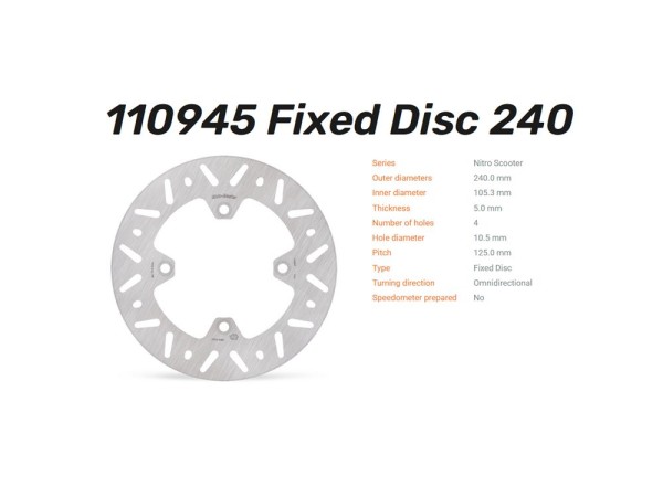 Moto-Master Bremsscheibe Nitro hinten passend für Honda NSS 125 250 300 / SH 125 150 - 110945